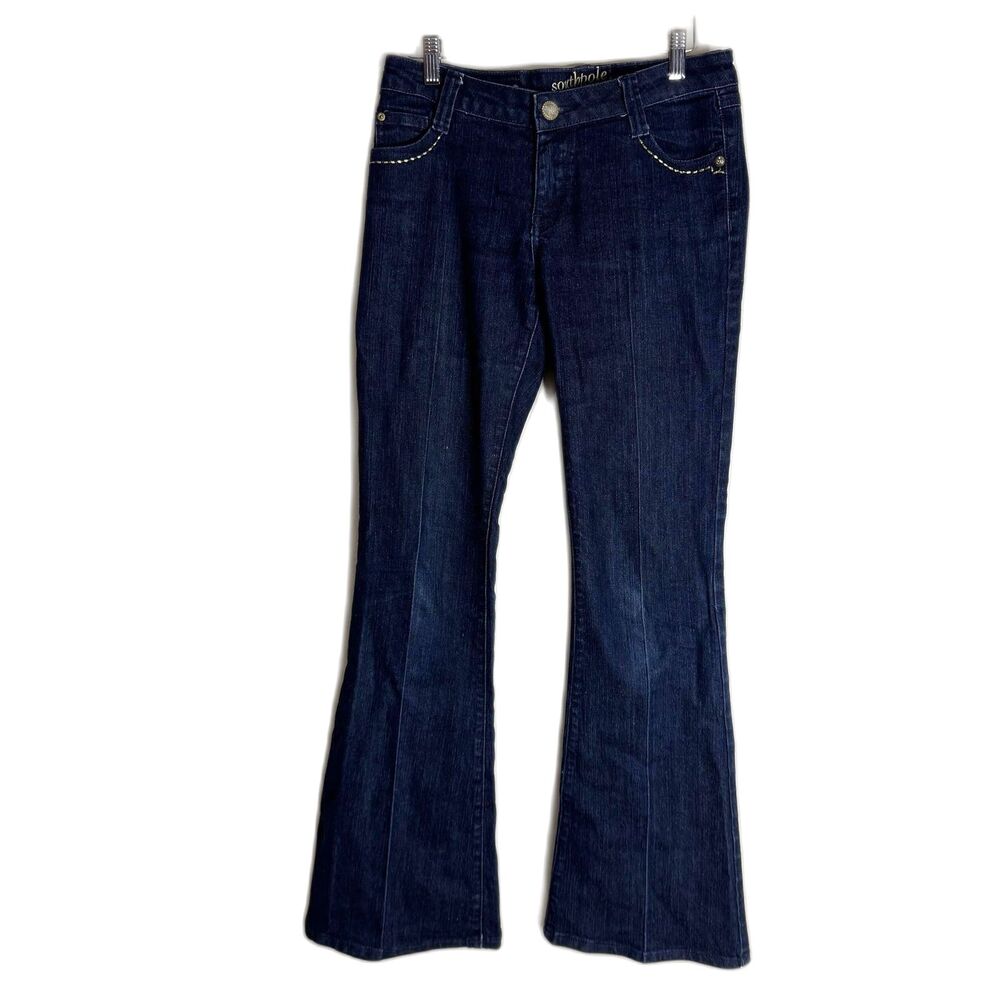 Southpole Jeans Womens 7 Blue Bootcut Flare Mid Rise Stretch Denim Classic Style